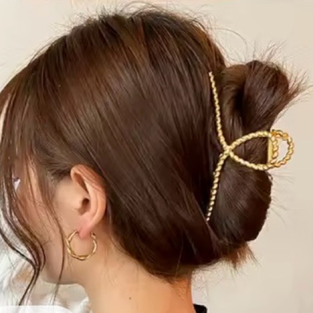 ✨ Silver Twisted Rope Large Metal Hair Claw Clip ✨NwT